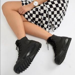 converse chuck taylor lift ripple hi white borg sneakers